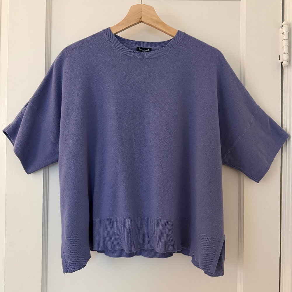 SPLENDID Purple Dolman Sleeve Crewneck Boxy Fit Sweater: Size XL: Boho, Classic